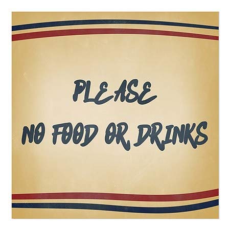 CGSignLab | בבקשה אין אוכל או שתייה -פסי נוסטלגיה נצמד חלון | 24 x24